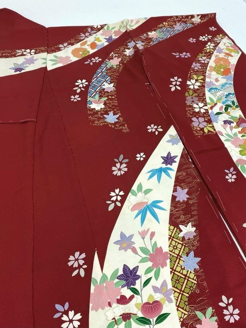 振袖 仮絵羽 金駒 金彩 振り布 紋意匠 正絹 未仕立て品 八掛付 MOK507