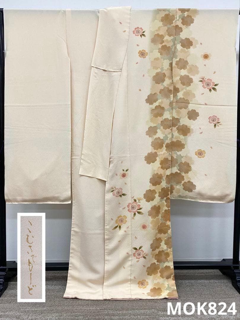 振袖 仮絵羽 こむさでもーど 舞台衣装 正絹 未仕立て品 八掛付き MOK824