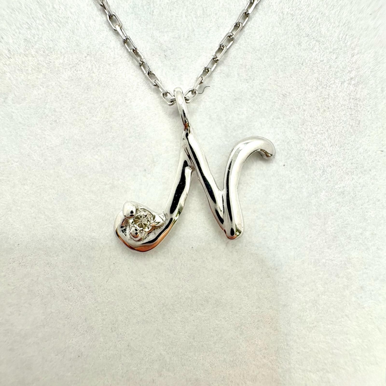 JEWELRY ジュエリー ジュエリー K10WG/D0.01/0.4g 貴金属･宝石 ネックレス ネックレス K10ホワイトゴールド K10WG シルバー レディース【中古】471