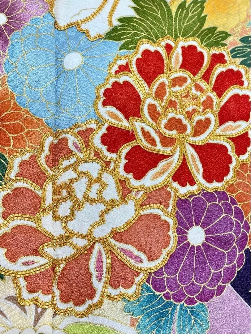 振袖 豪華 金駒 金彩 紋意匠 身丈171cm 撥水加工済 MO2890 - メルカリ