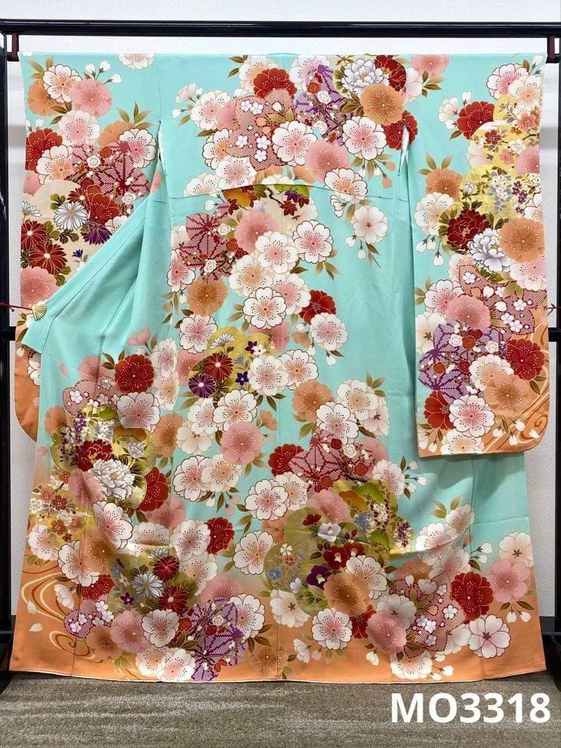 振袖 刺繍 金彩 身丈162cm パールトーン加工済 MO3318
