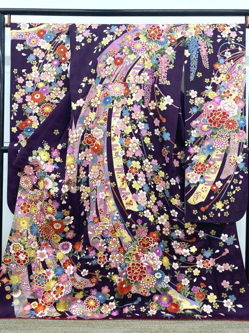 振袖 金刺繍 金彩 紋意匠 やまと扱い 身丈172cm 撥水加工済 MO3808