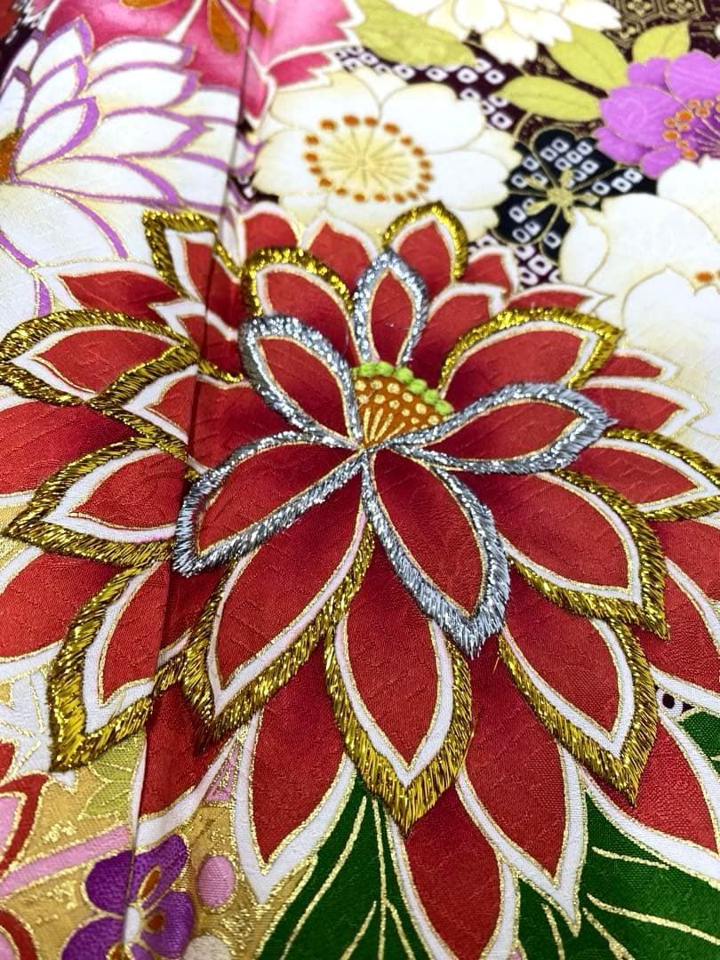 レディース 振袖 ラメ刺繍 金彩 銀通し 身丈160cm 撥水加工済 MO3703 