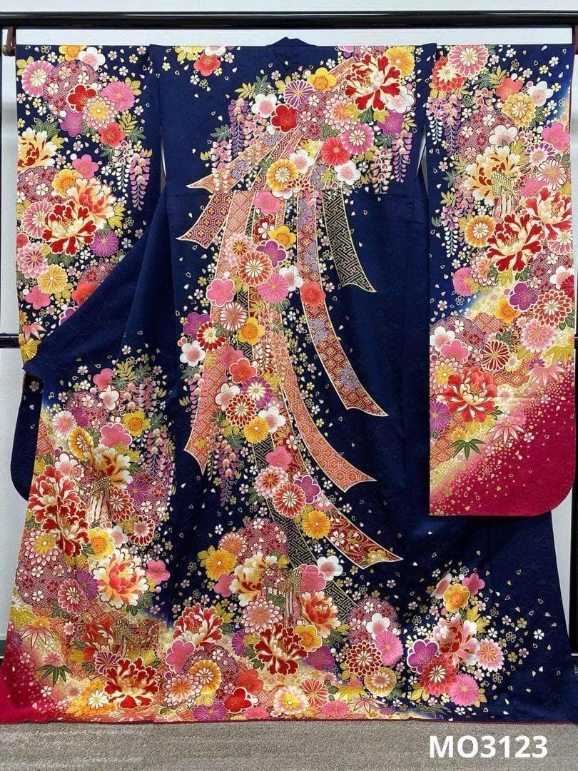 振袖 金駒 金彩 紋意匠 身丈170cm 撥水加工済 MO3430 振袖 金駒