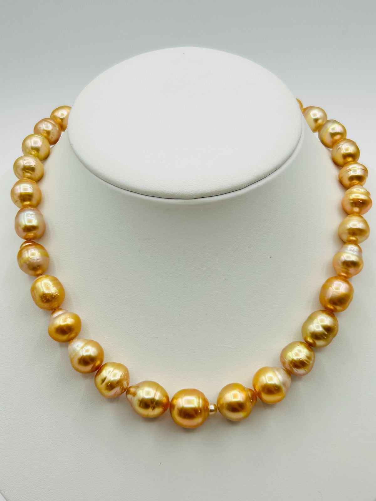 真珠 南洋 白蝶 パール ナチュラルゴールドカラー ネックレス 約10.0～13.0ｍｍ South Sea Pearl 南洋金珠