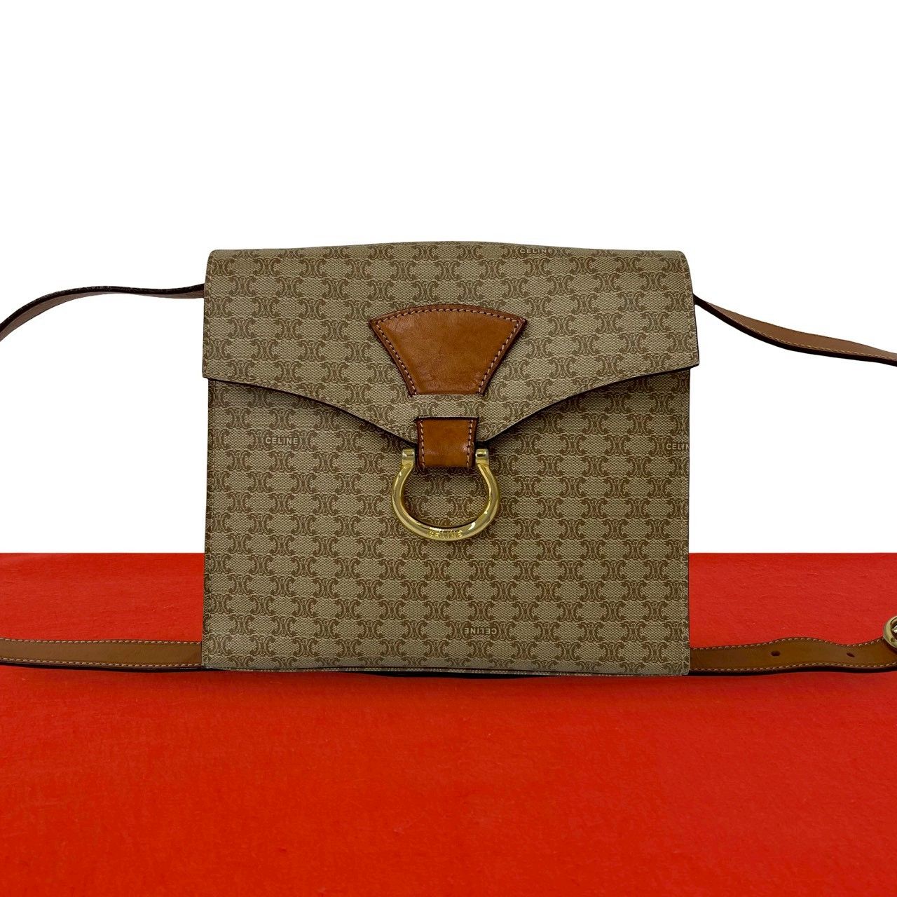 極 美品 CELINE セリーヌ ヴィンテージ マカダム ブラゾン トリオンフ