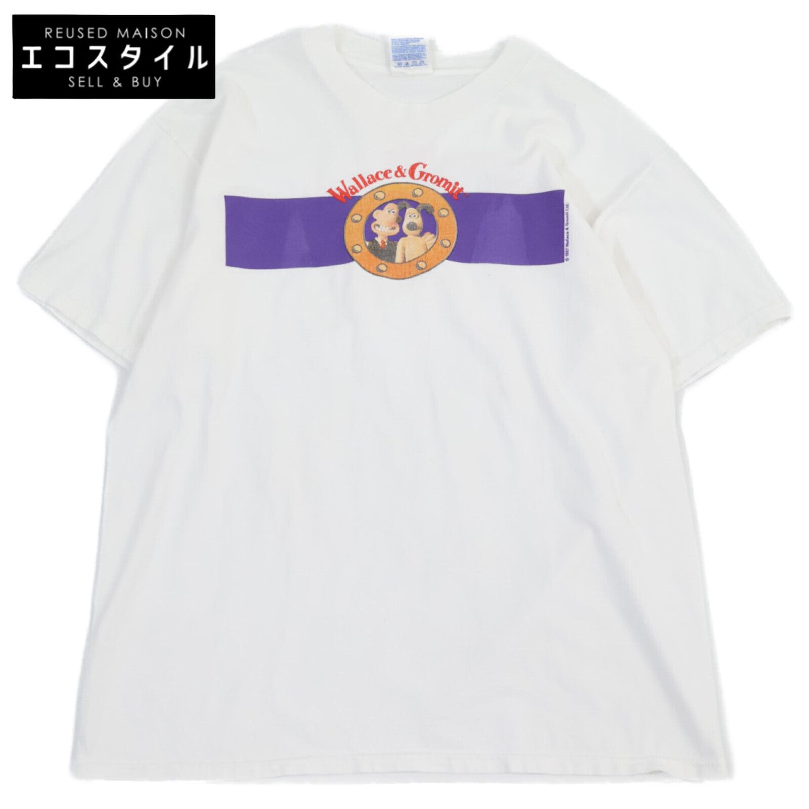 Hanes　ヘインズ　90~00'S ウォレス&グルミット プリントカットソー ヴィンテージ　L