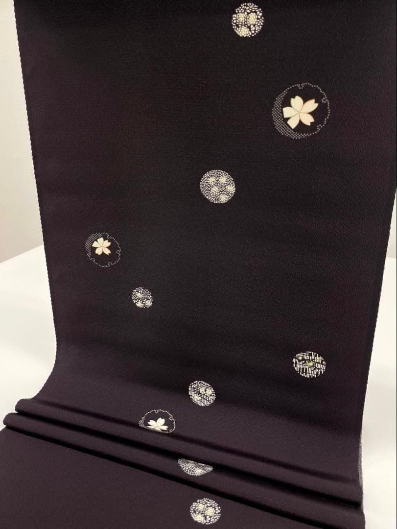 小紋 飛び柄 雪輪に桜 正絹 反物 T8640 - メルカリ