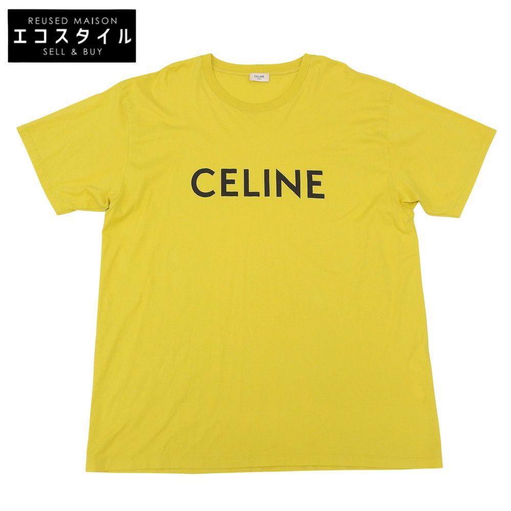 CELINE　セリーヌ　美品 ロゴ Tシャツ トップス メンズ マスタード XXL 2X681501F　XXL
