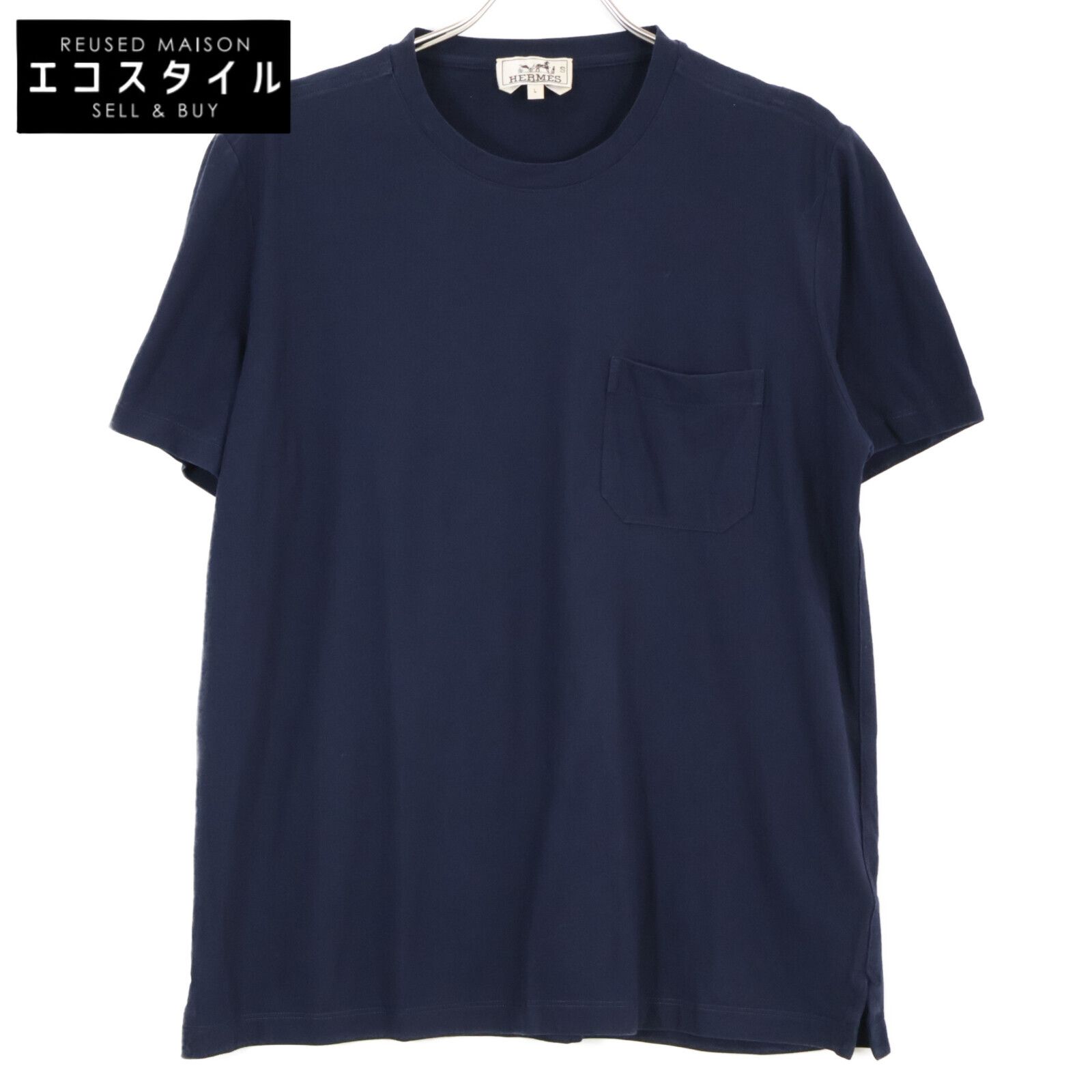 HERMES エルメス 20SS 01-5773 コットン クルーネック ショートスリーブポケットカットソー L