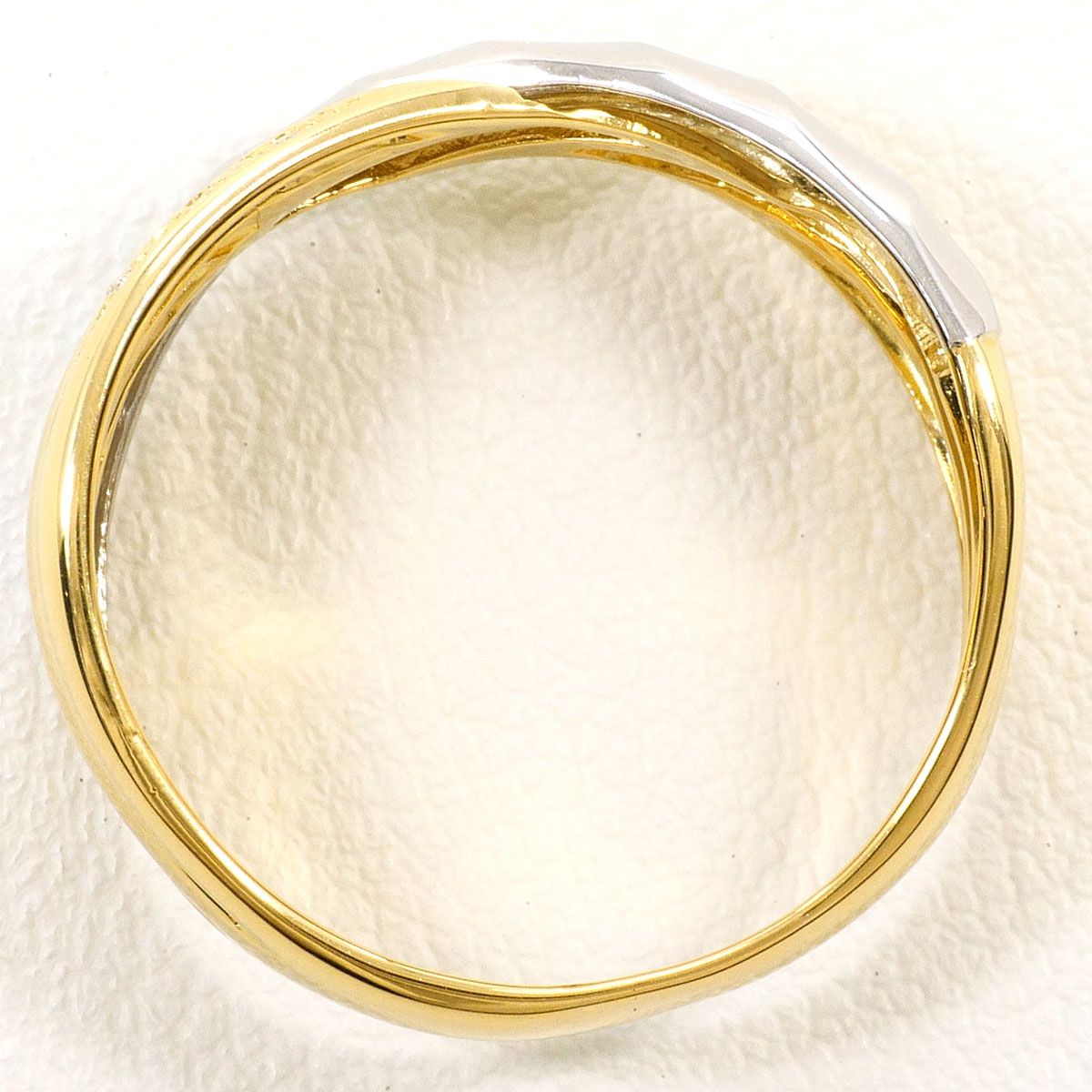 PT900/プラチナ K18YG リング・指輪 16号 ダイヤモンド 0.03ct 鑑別書