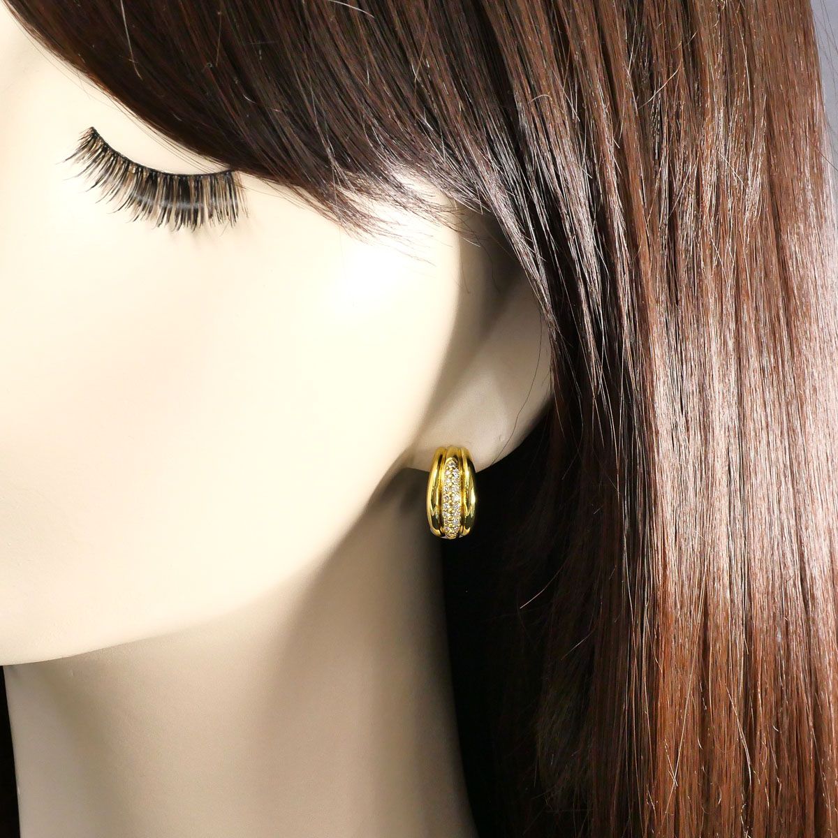K18YG イヤリング clip-on earrings ダイヤモンド 0.25ct 鑑別書 総