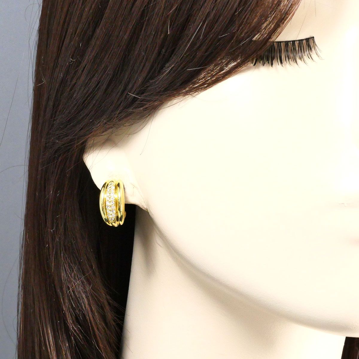 kekotan様　イヤリング確認ページ K18YG イヤリング clip-on earrings ダイヤモンド 0.25ct 鑑別書 総