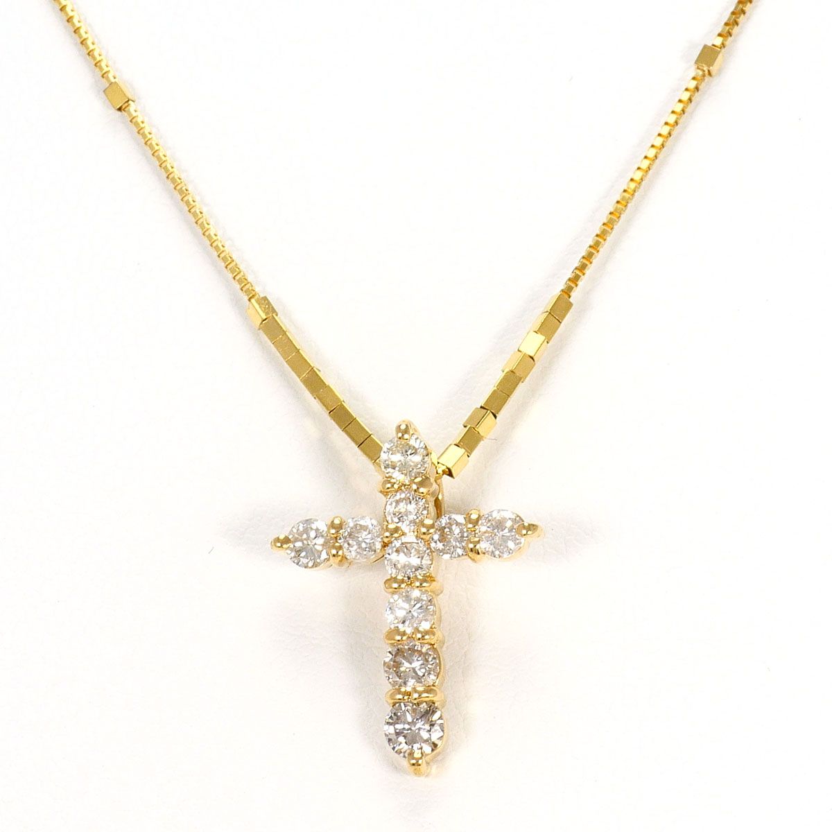K18YG ネックレス ダイヤモンド 0.70ct 鑑別書 総重量約3.6g 約39cm