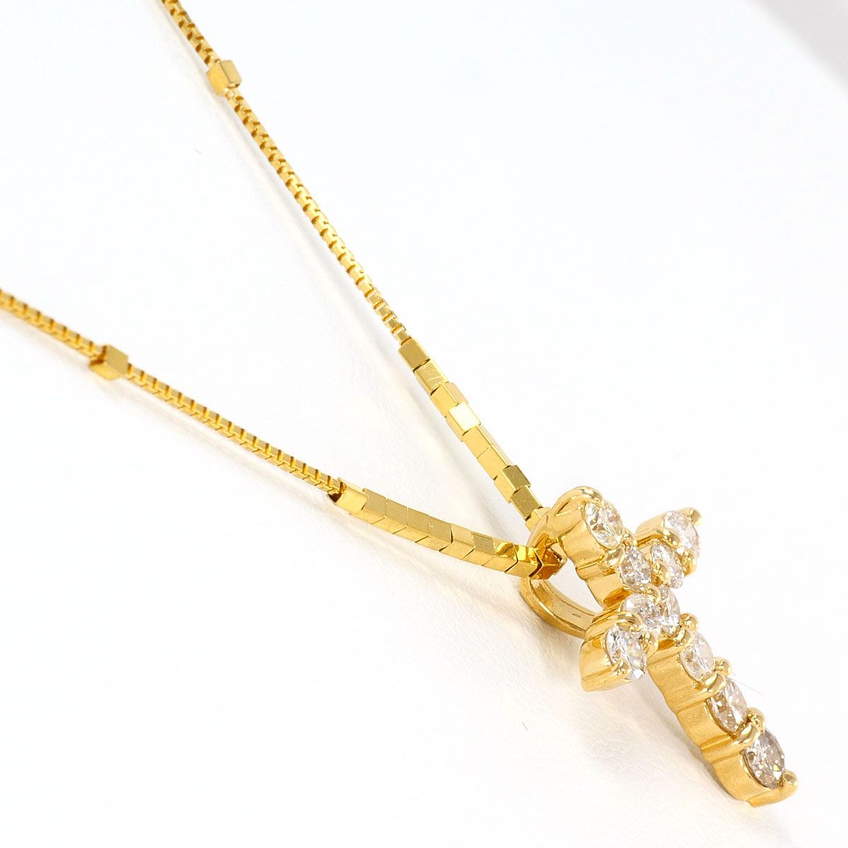 K18YG ネックレス ダイヤモンド 0.70ct 鑑別書 総重量約3.6g 約39cm