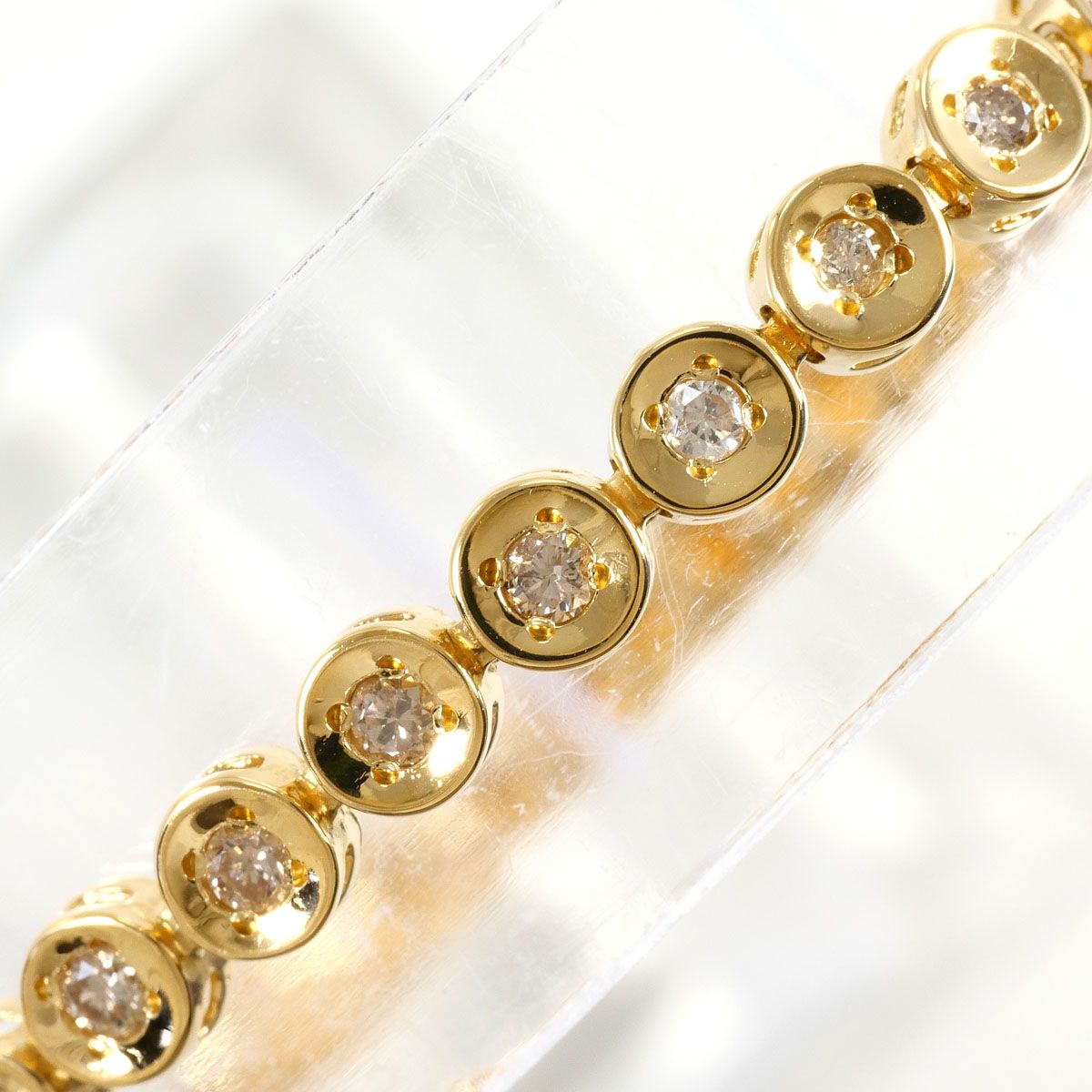 K18YG ブレスレット ダイヤモンド 1.00ct 鑑別書 総重量約7.5g 約18.5