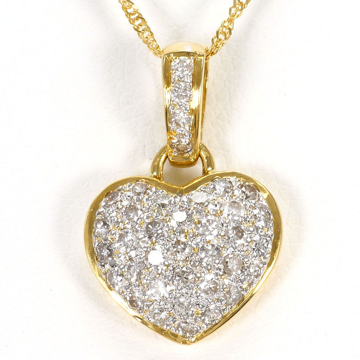 K18YGWG ネックレス ダイヤモンド 0.44ct 鑑別書 総重量約2.6g 約40cm