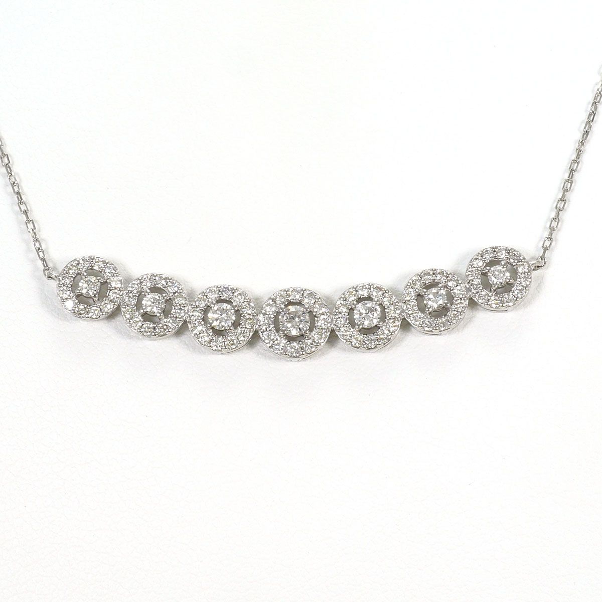 PT900/プラチナ PT850/プラチナ ネックレス ダイヤモンド 1.00ct 鑑別書 総重量約6.3g 約50cm