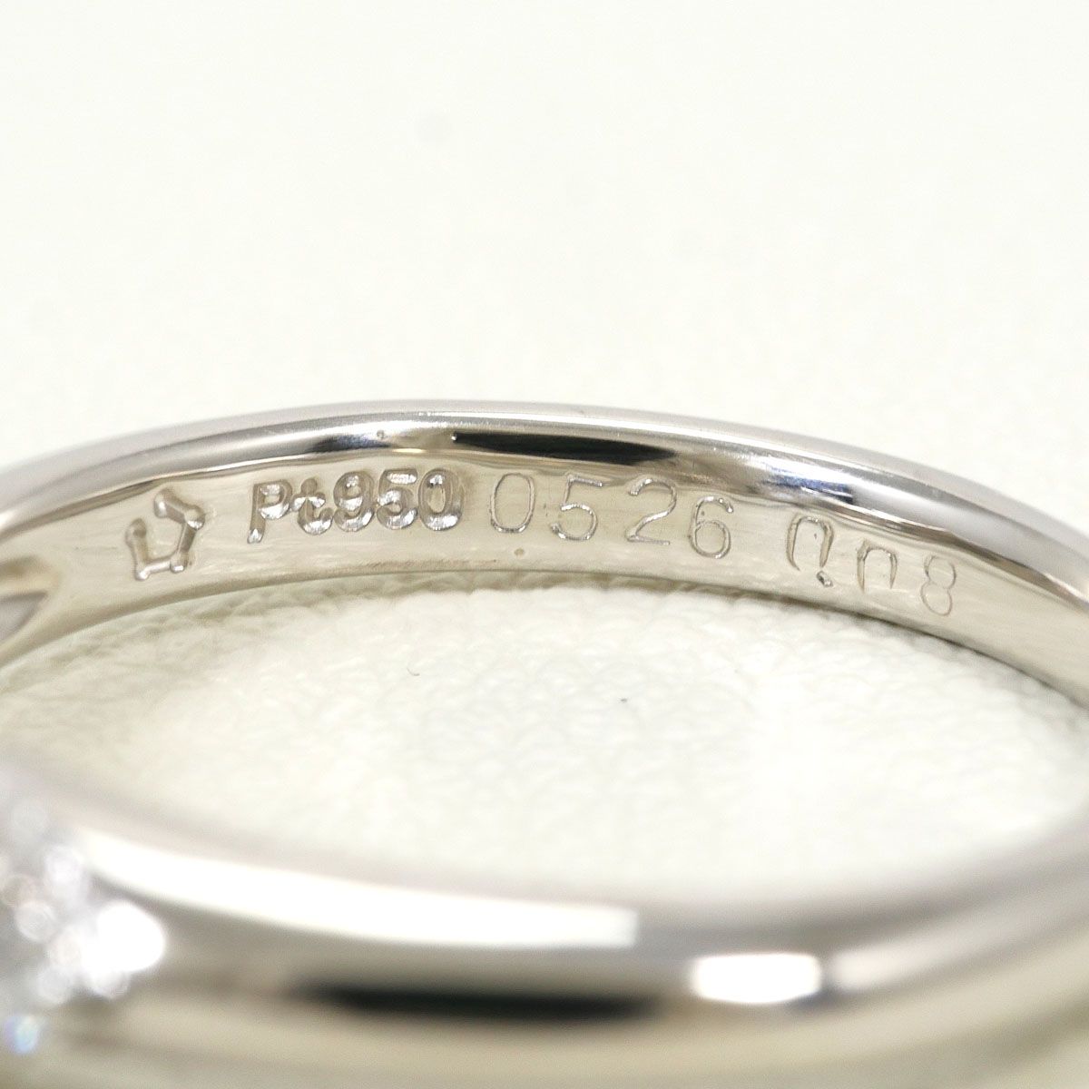 PT950/プラチナ リング・指輪 7号 ダイヤモンド 0.526ct 0.08ct VS1