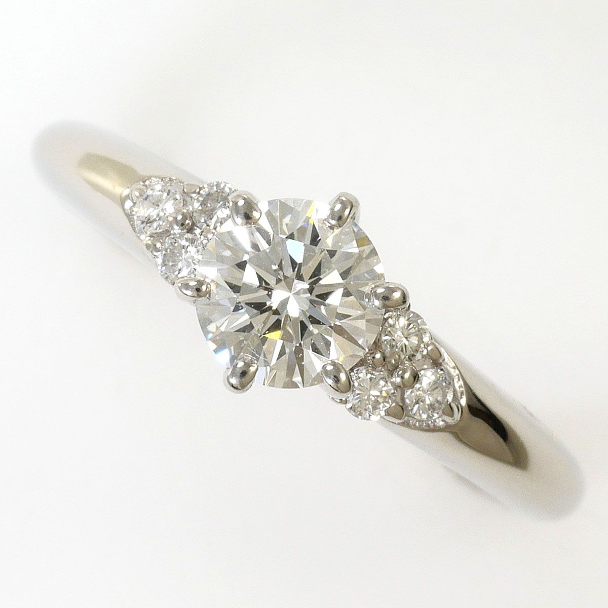 PT950/プラチナ リング・指輪 7号 ダイヤモンド 0.526ct 0.08ct VS1