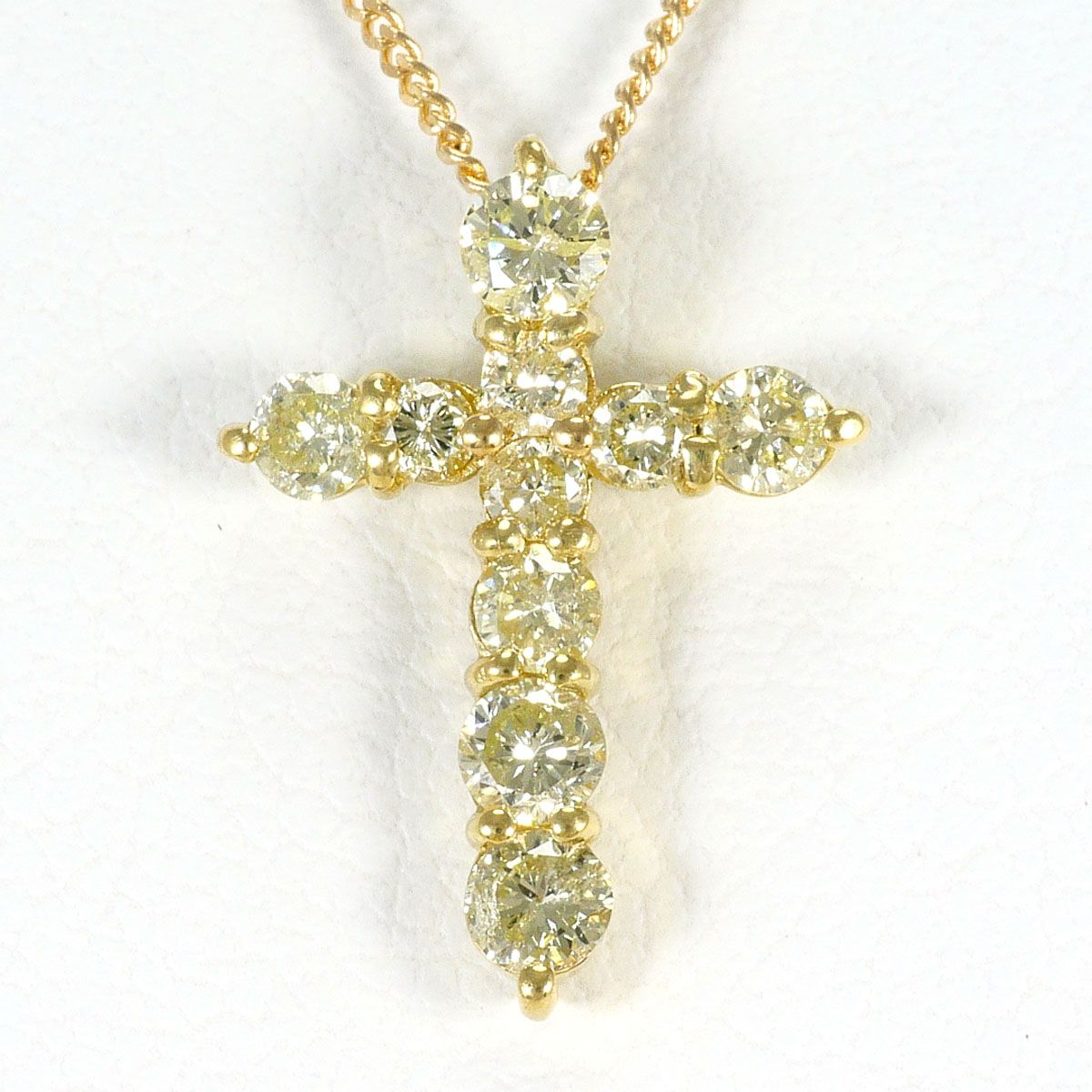 K18YG ネックレス イエローダイヤモンド 0.50ct 総重量約2.2g 約45cm