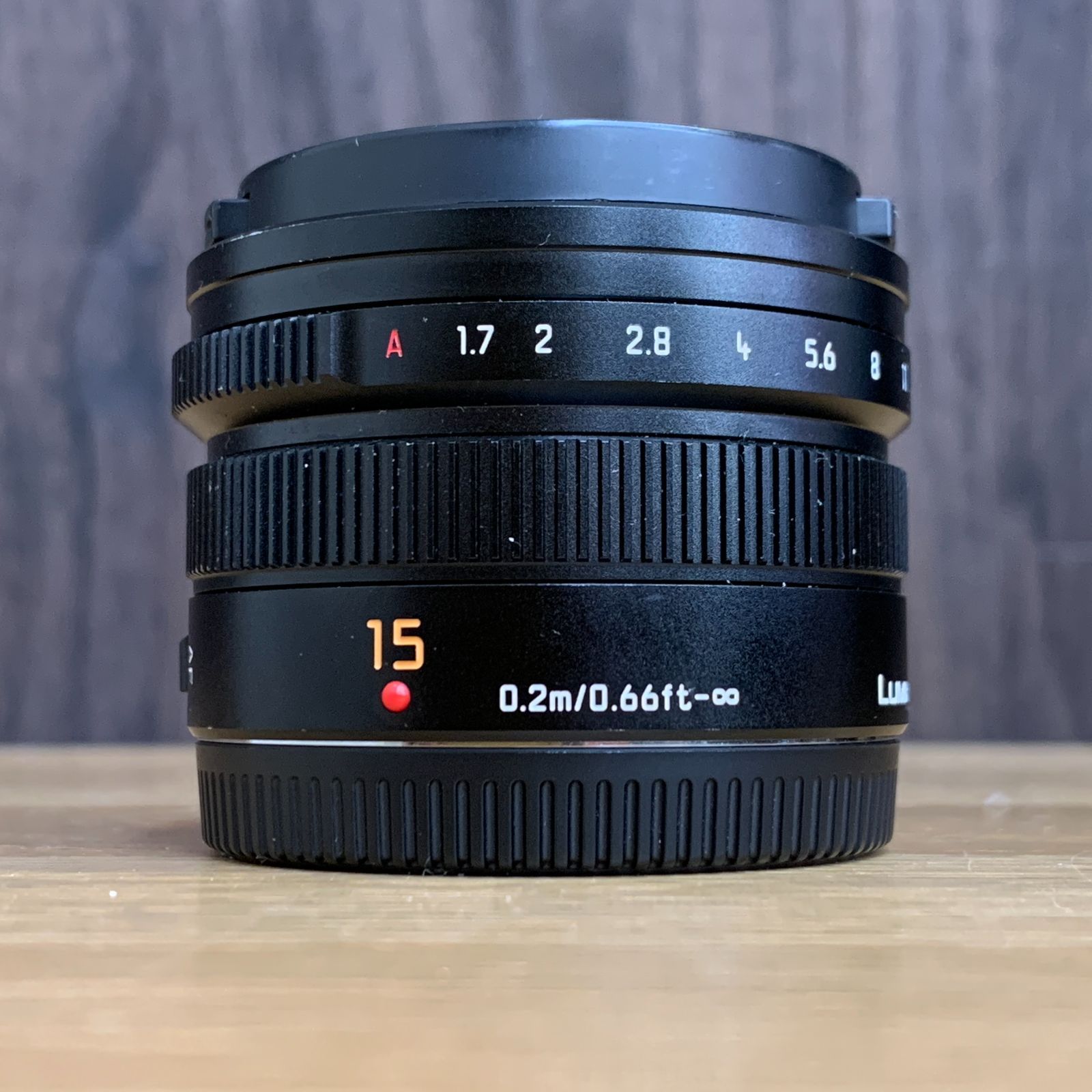 【動作確認済】パナソニック LEICA DG SUMMILUX 15mm F1.7 ASPH. H-X015 ブラック 単焦点レンズ フード付