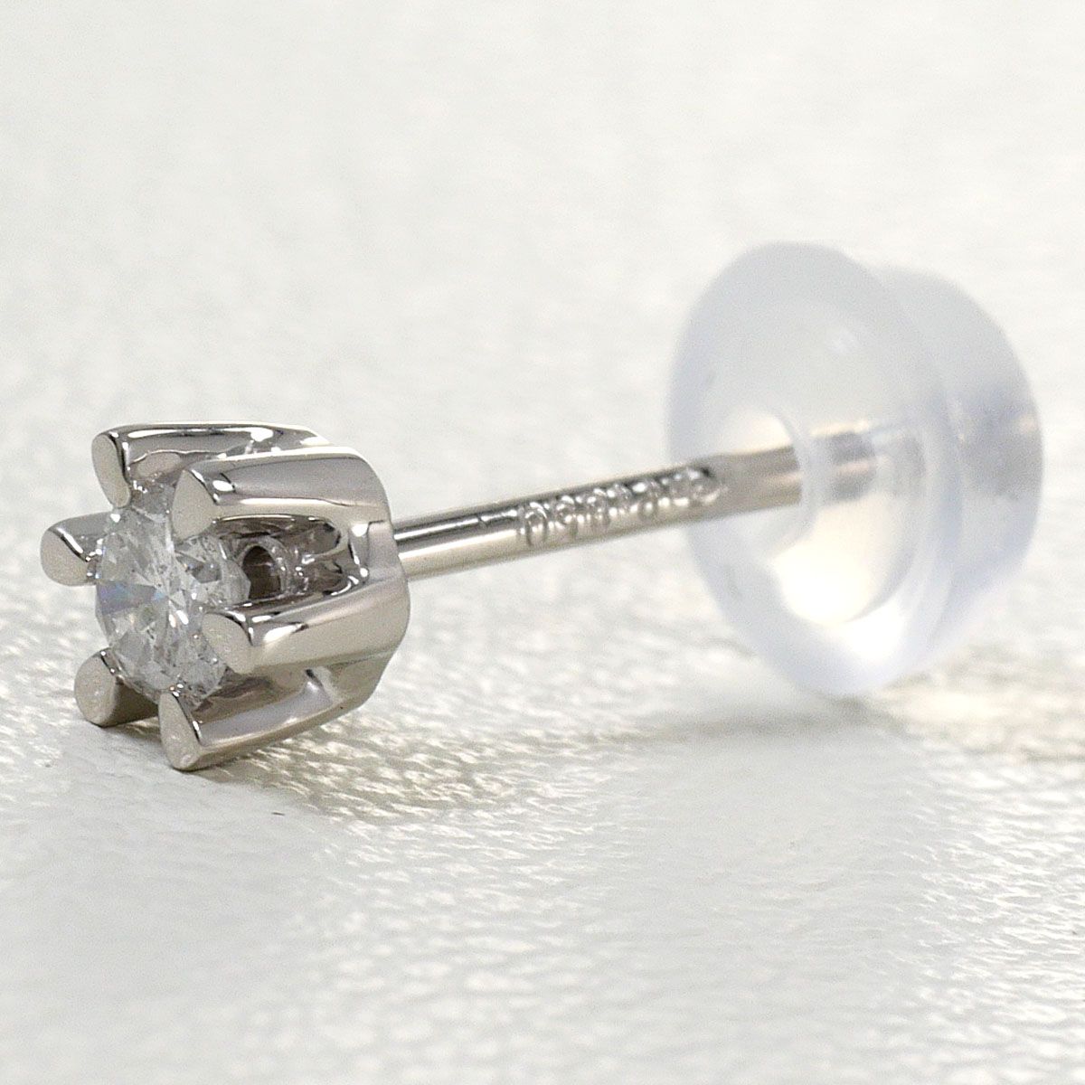PT850/プラチナ ピアス(片耳) ダイヤモンド 0.07ct 総重量約0.4g