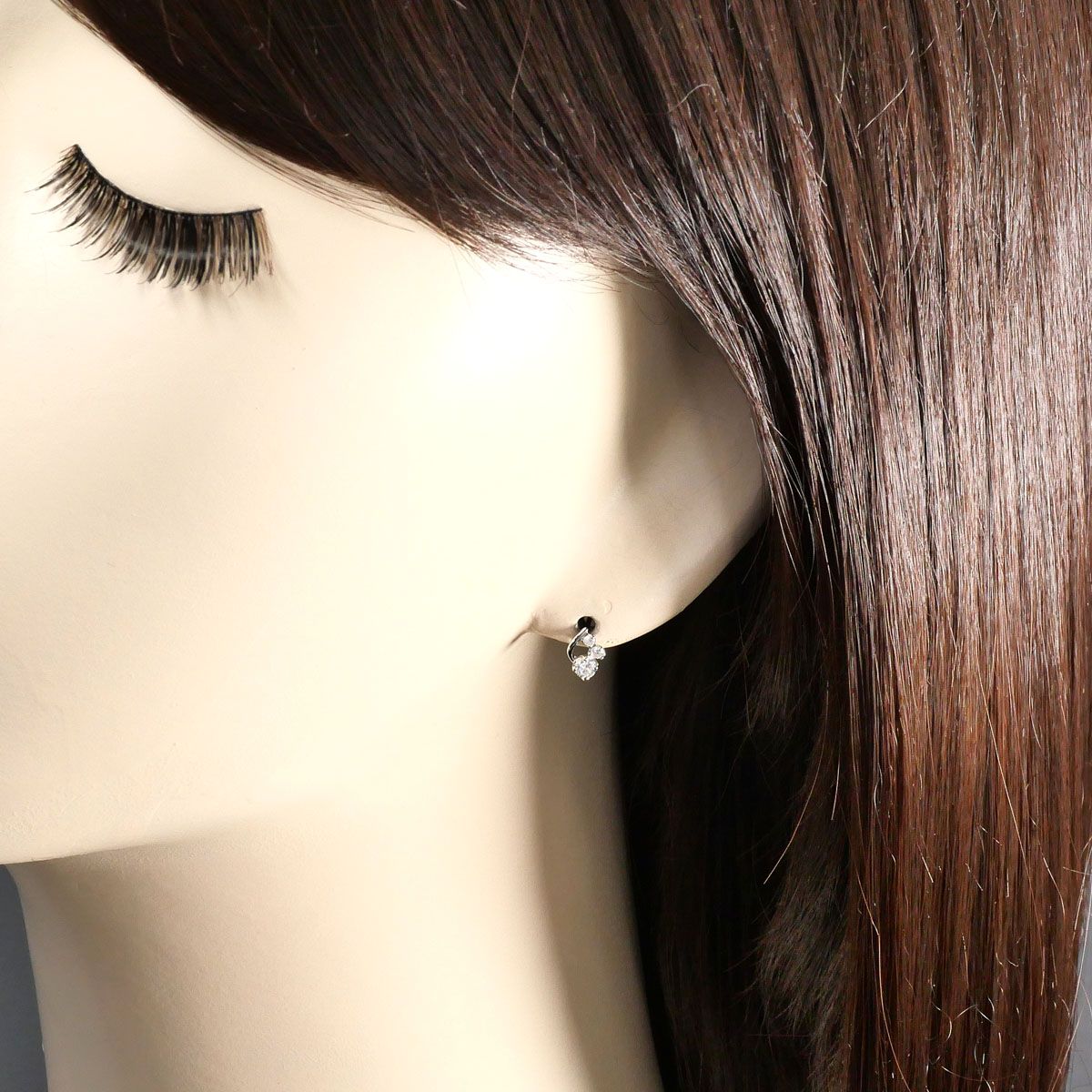 PT900/プラチナ ピアス(片耳) ダイヤモンド 0.16ct 総重量約0.3g