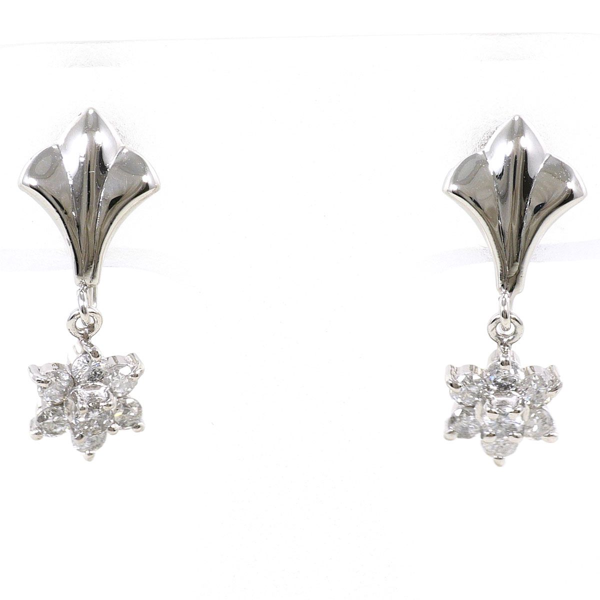 PT900/プラチナ イヤリング clip-on earrings ダイヤモンド 0.25ct 総重量約2.6g