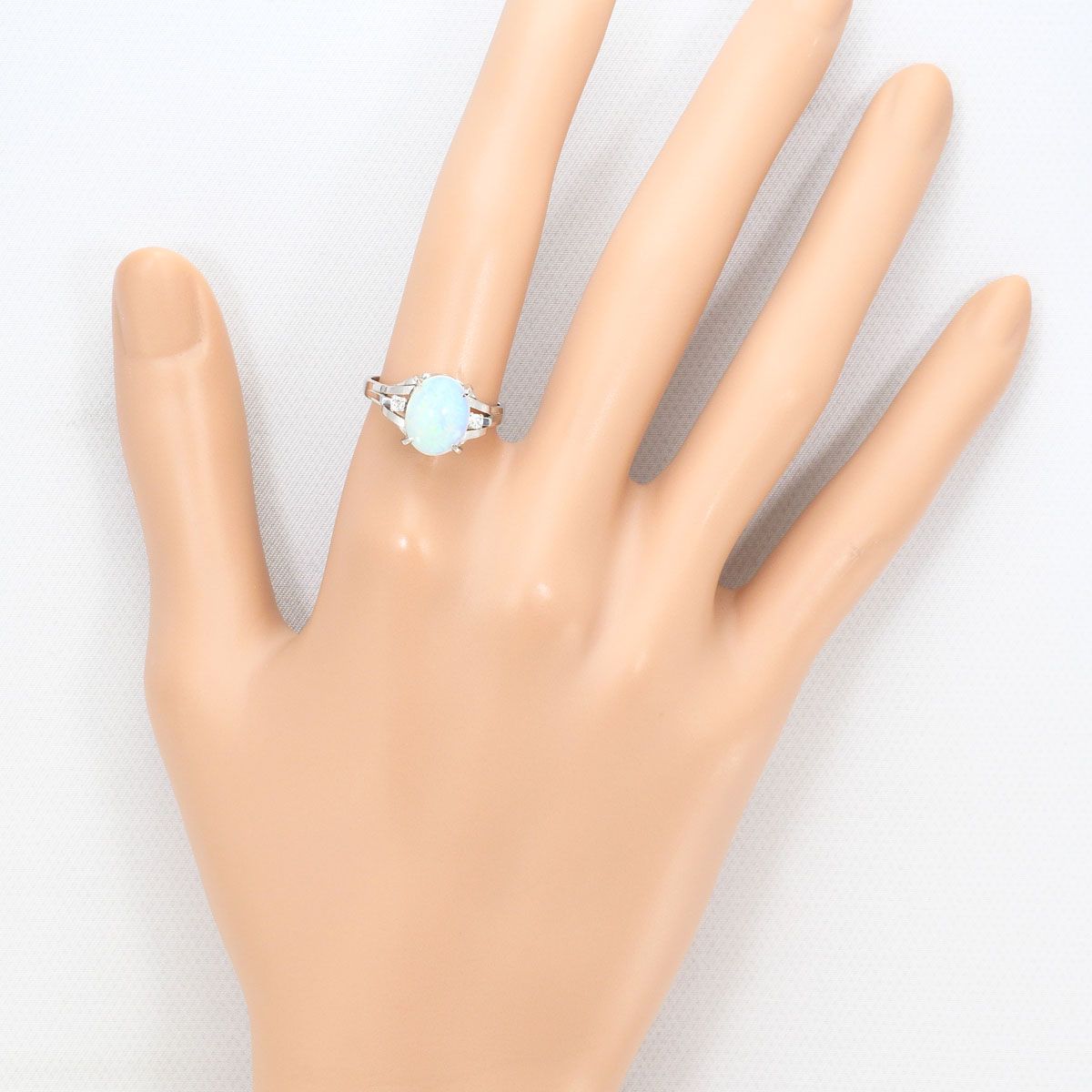 高級◆大粒オパール プラチナリング 約12号　4g PT900/プラチナ リング・指輪 12号 オパール 1.82ct ダイヤモンド 総