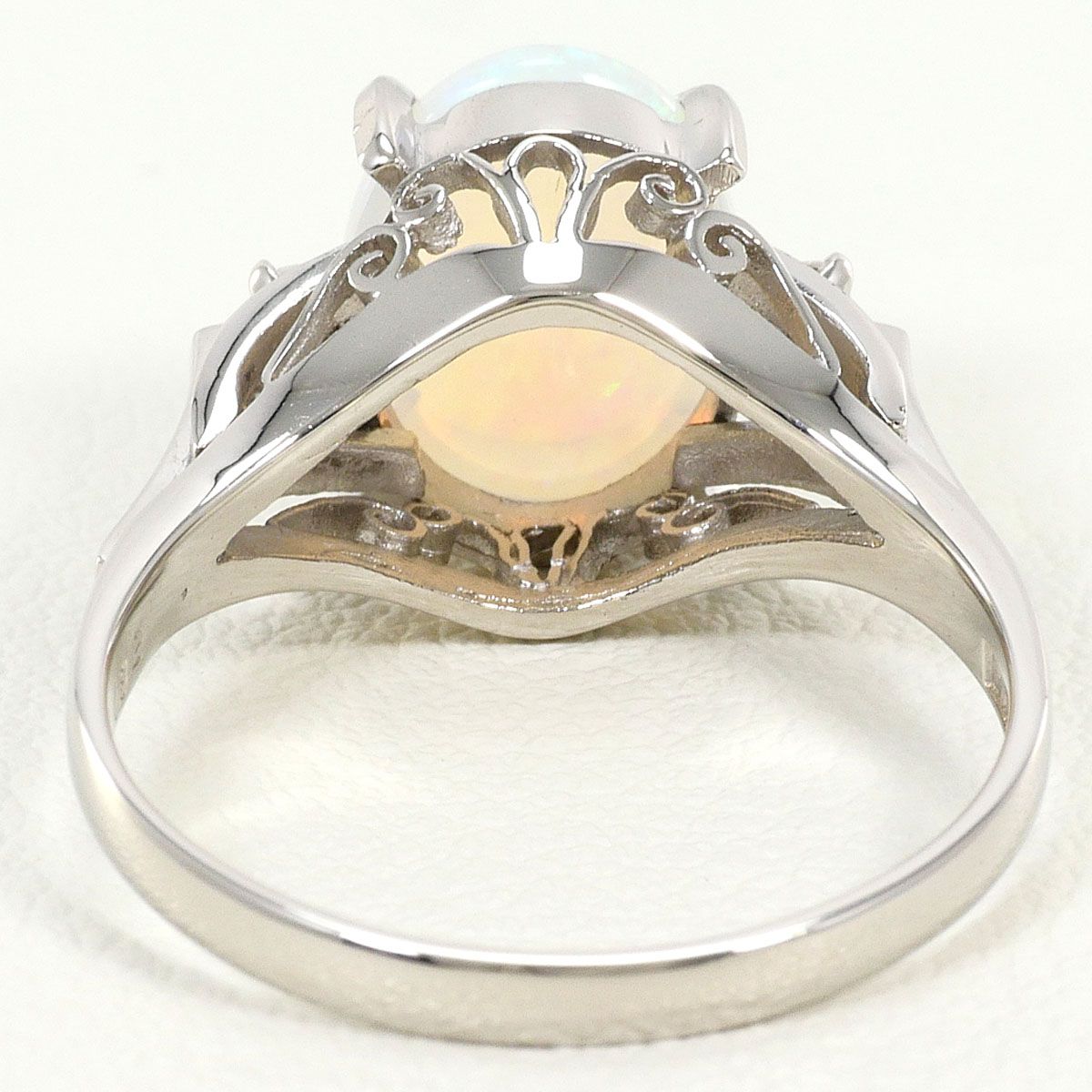 PT900/プラチナ リング・指輪 12号 オパール 1.82ct ダイヤモンド 総