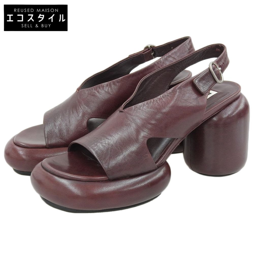 JILSANDER　ジルサンダー　レザー サンダル シューズ レディース ボルドー 37 JS38037A 22SS　37