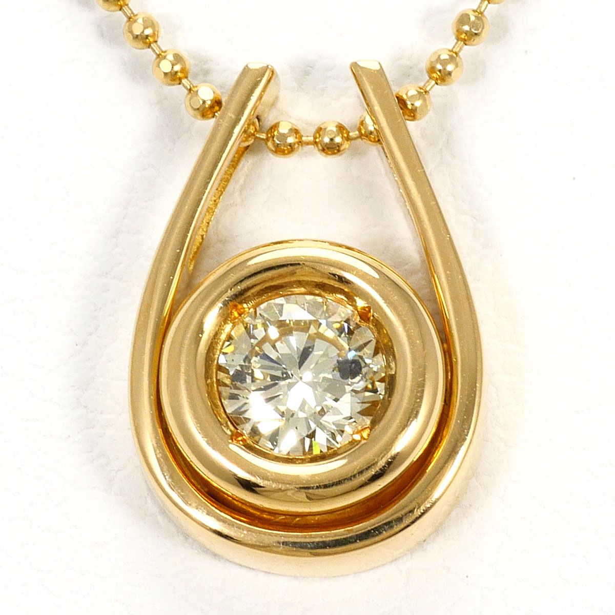 K18YG ネックレス イエローダイヤモンド 0.32ct 鑑別書 総重量約3.9g 約40cm