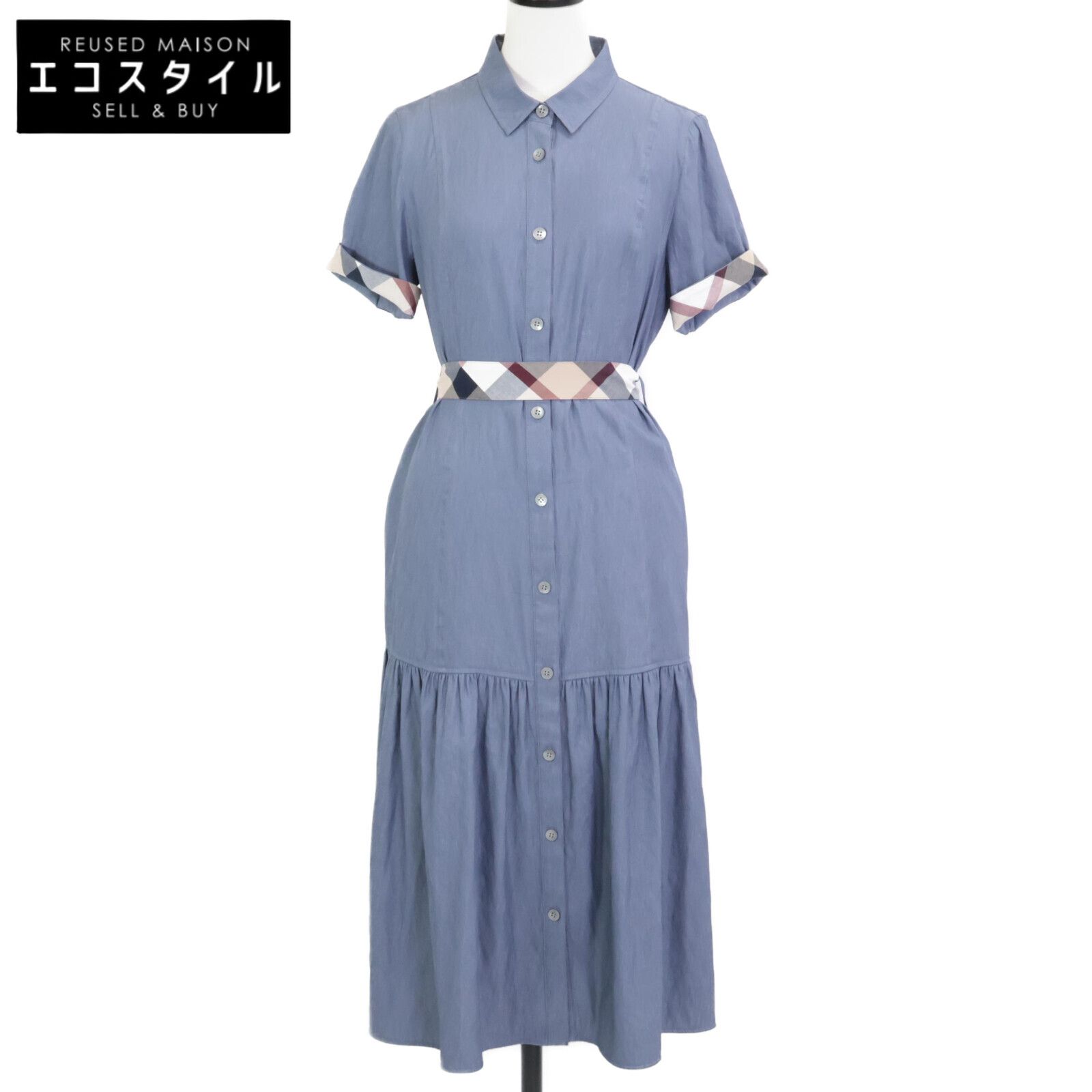 BLUE LABEL CRESTBRIDGE　ブルーレーベルクレストブリッジ　24年製 ブルー スラブシャンブレーツイルドレス　36