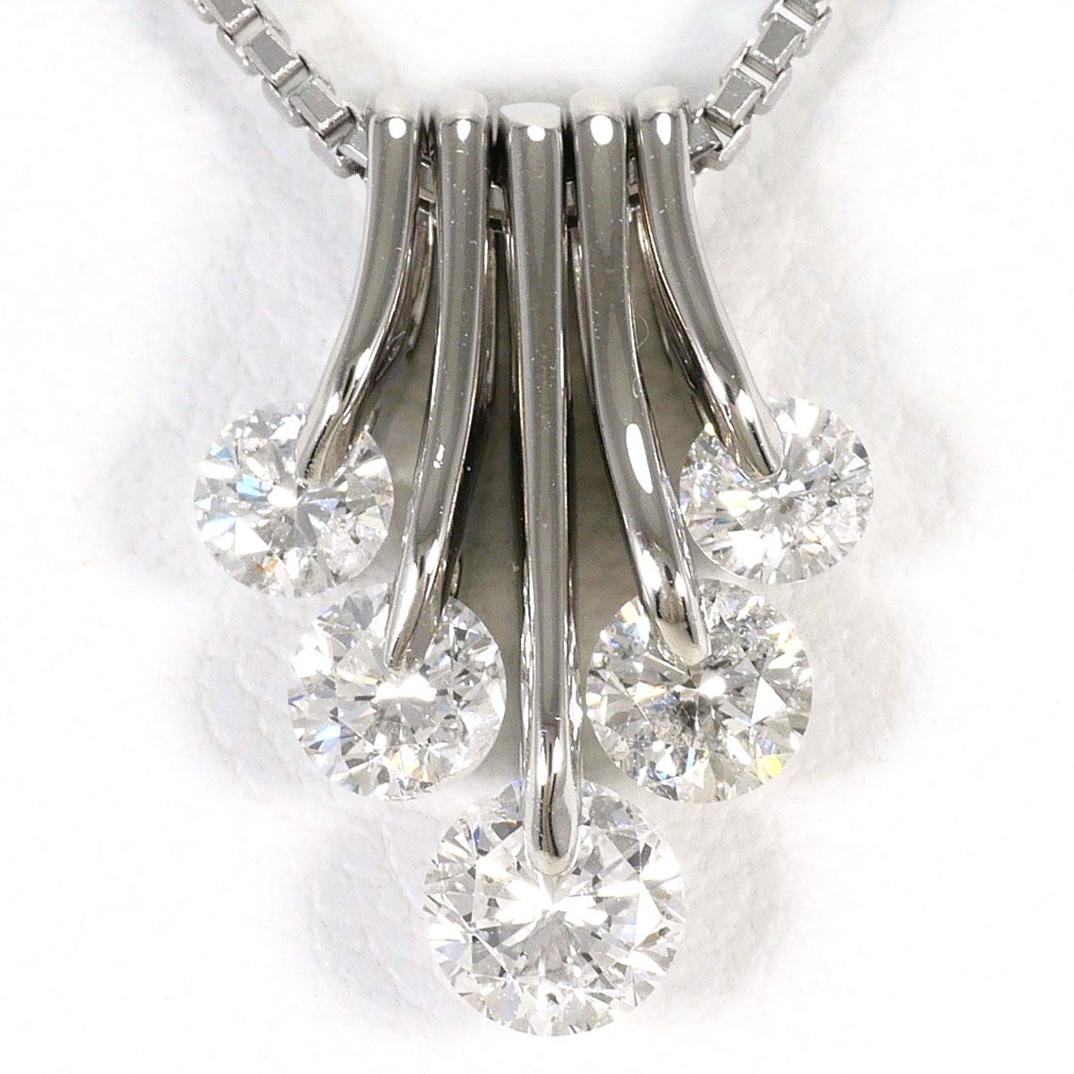 PT900/プラチナ PT850/プラチナ ネックレス ダイヤモンド 0.13ct 0.20ct 鑑別書 総重量約7.4g 約46cm