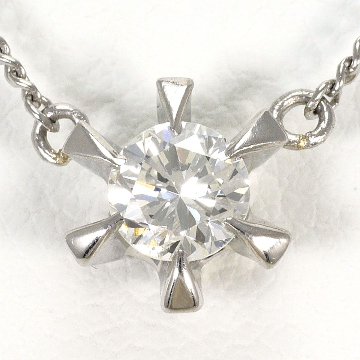 PT850/プラチナ ネックレス ダイヤモンド 0.35ct SI2 鑑定書 総重量約3.2g 約40cm