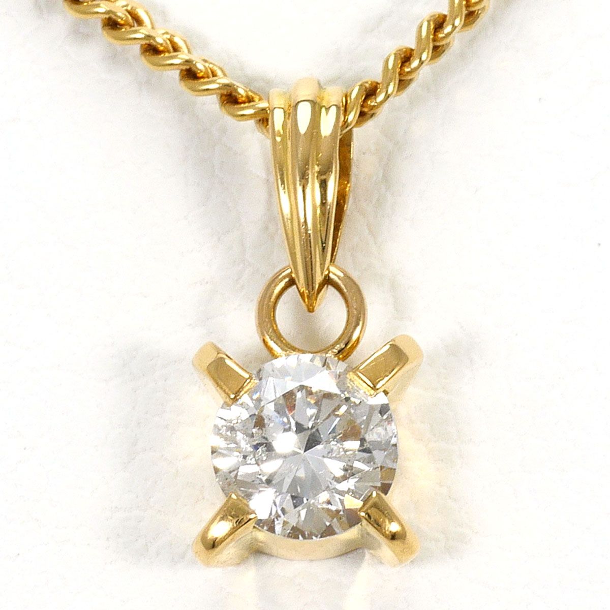 K18YG ネックレス ダイヤモンド 0.31ct 鑑別書 総重量約3.7g 約40cm
