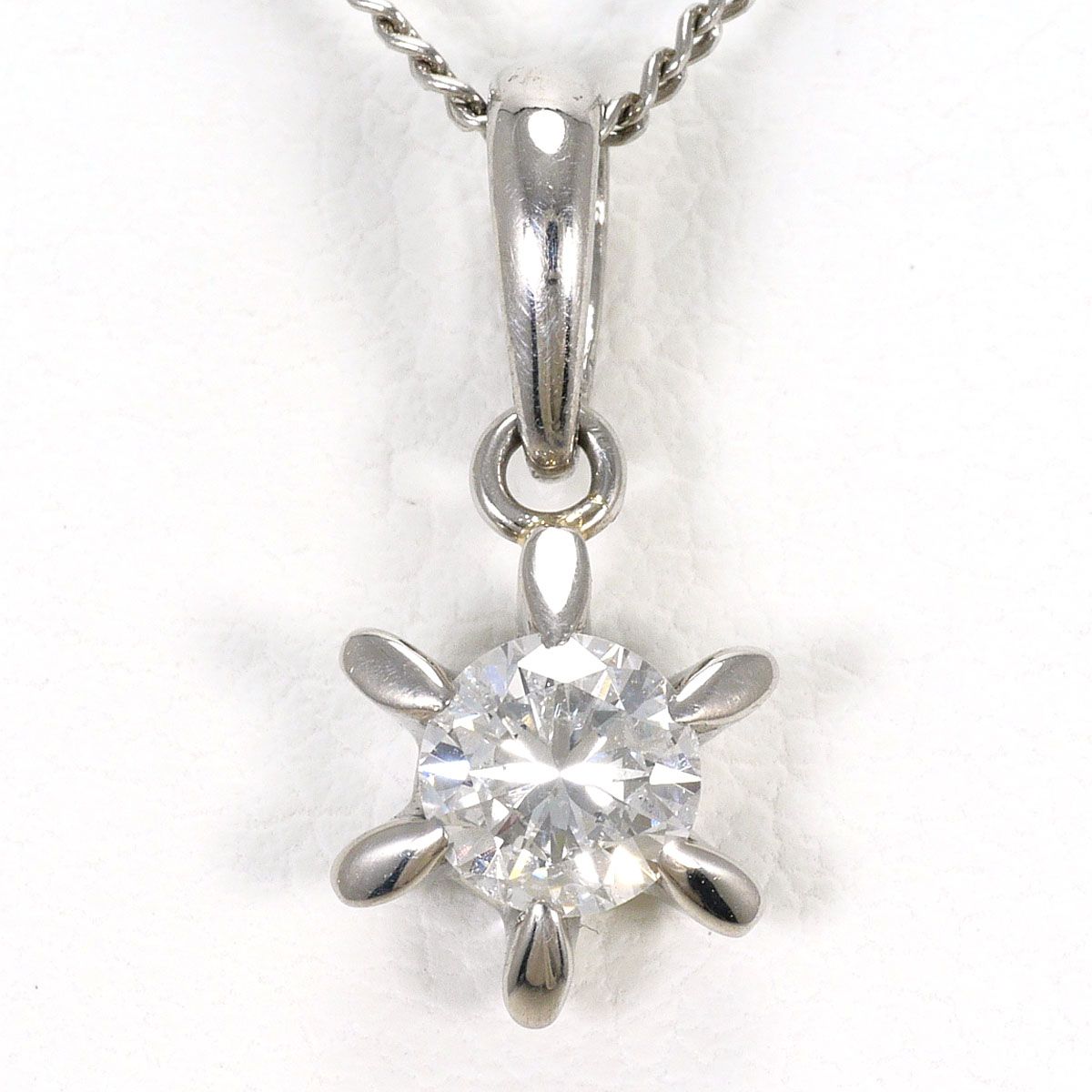 PT900/プラチナ PT850/プラチナ ネックレス ダイヤモンド 0.35ct SI2 鑑定書 総重量約3.0g 約40cm