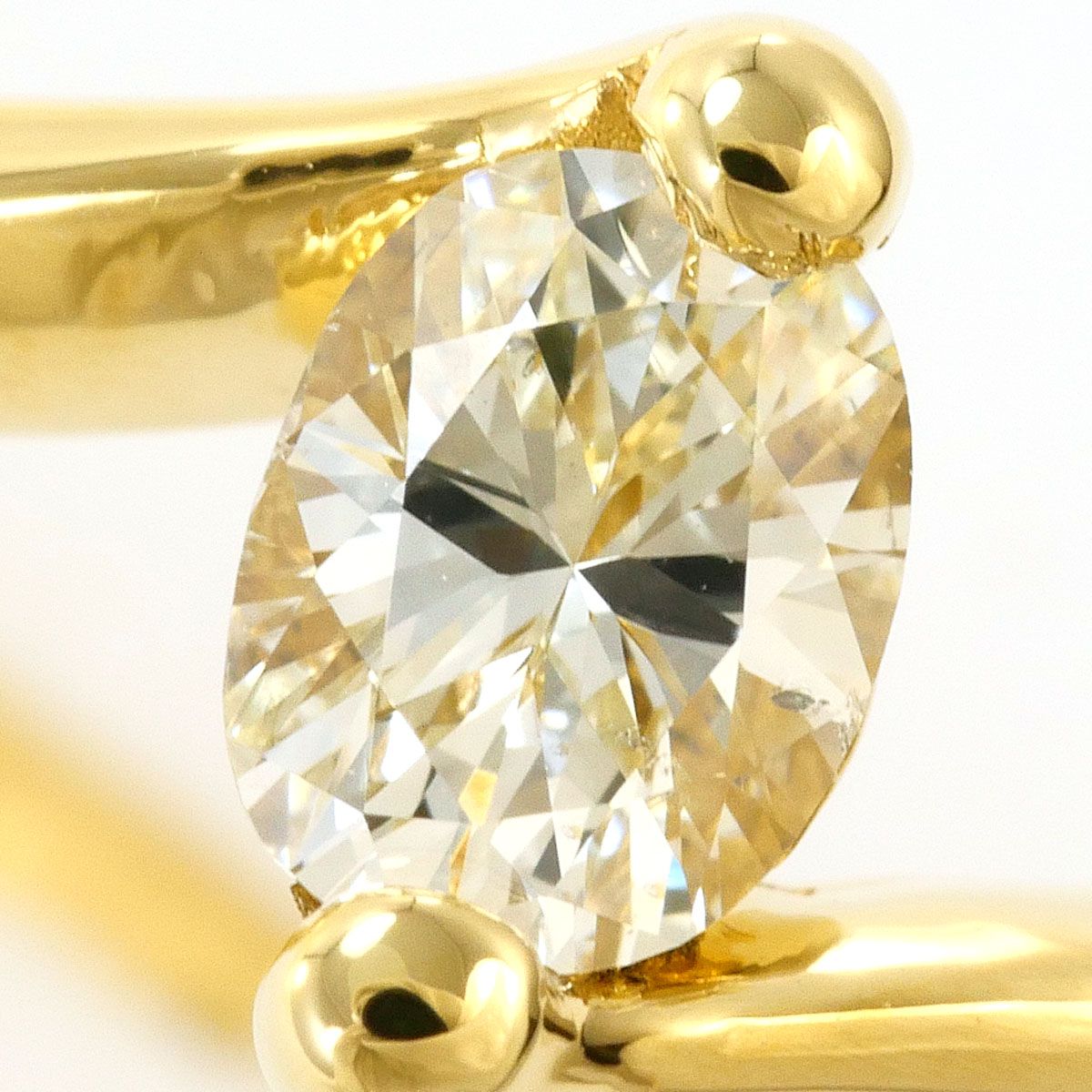 K18YG リング・指輪 12号 イエローダイヤモンド 0.28ct 鑑別書 総重量 