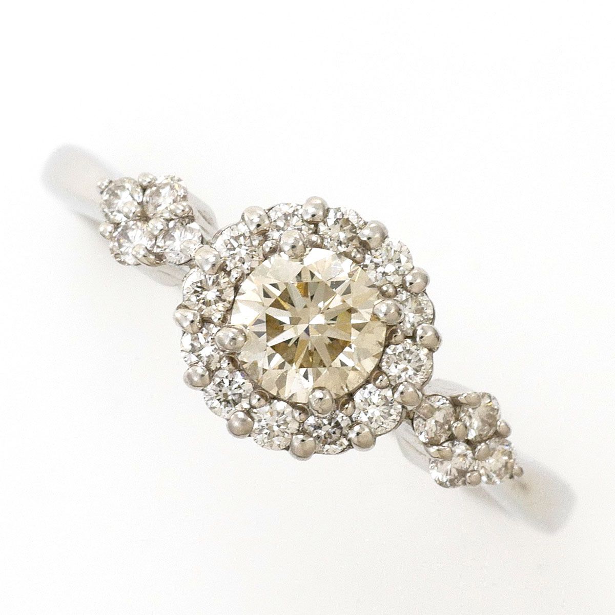 PT900/プラチナ リング・指輪 9.5号 ブラウンダイヤモンド 0.34ct