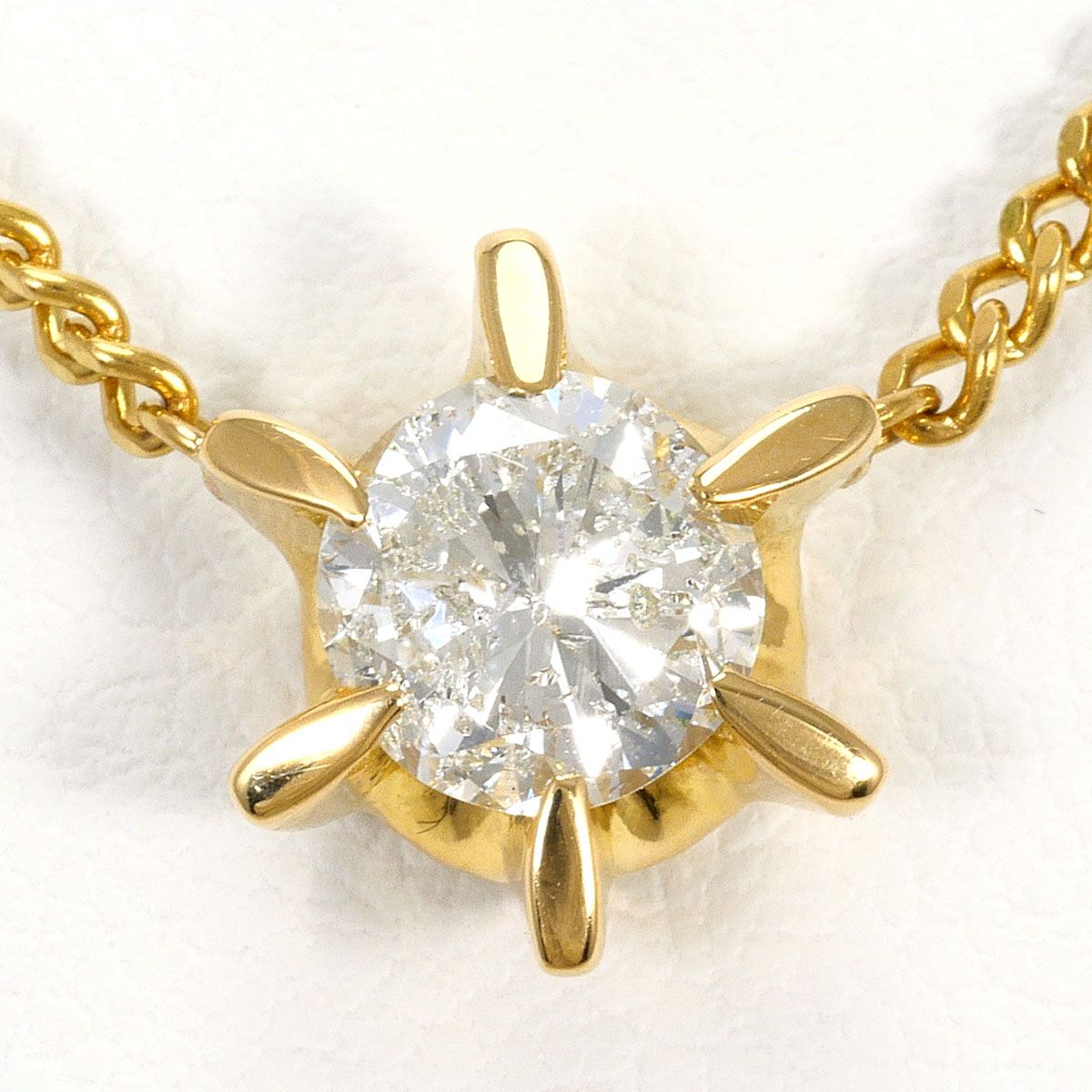 K18YG ネックレス ダイヤモンド 0.816ct 鑑別書 総重量約5.6g 約41cm