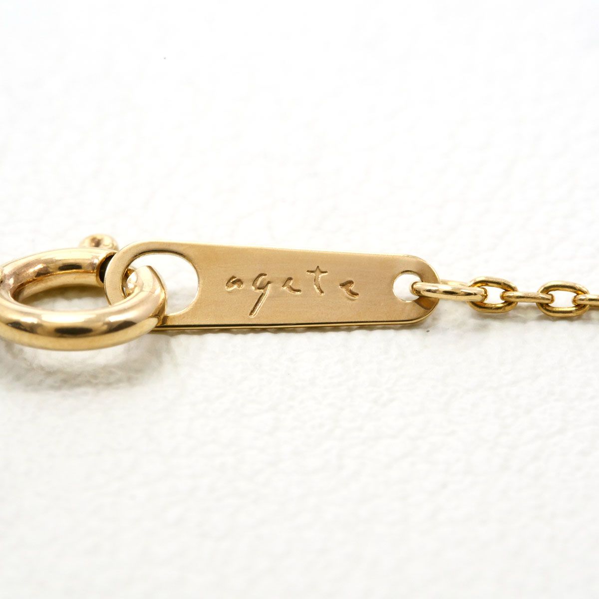 アガット agete K10YG ネックレス ターコイズ ダイヤモンド 0.13ct 総 