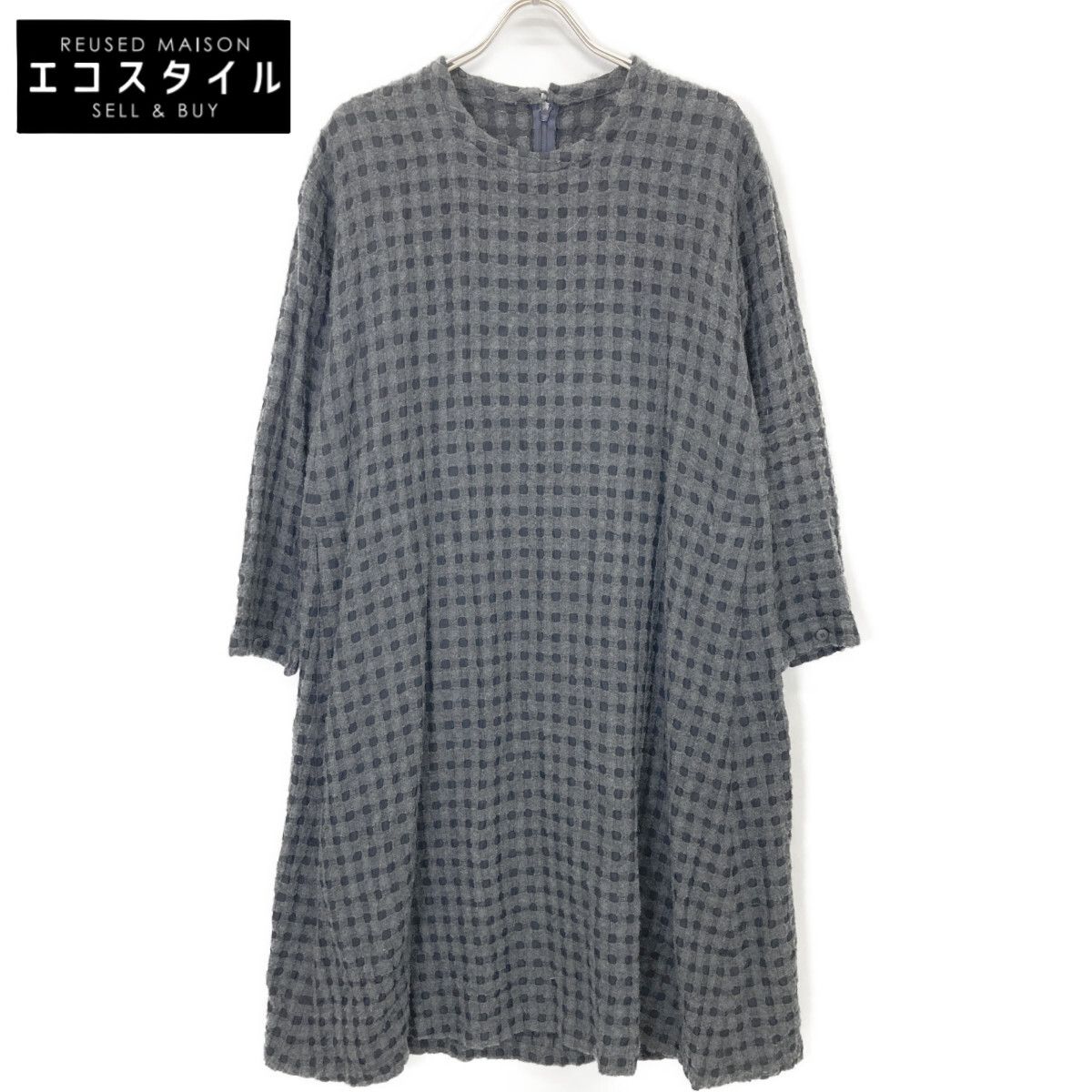 HaaT HeaRT　ハート　グレー HA83FH612 ウール混 チェック ワンピース　3