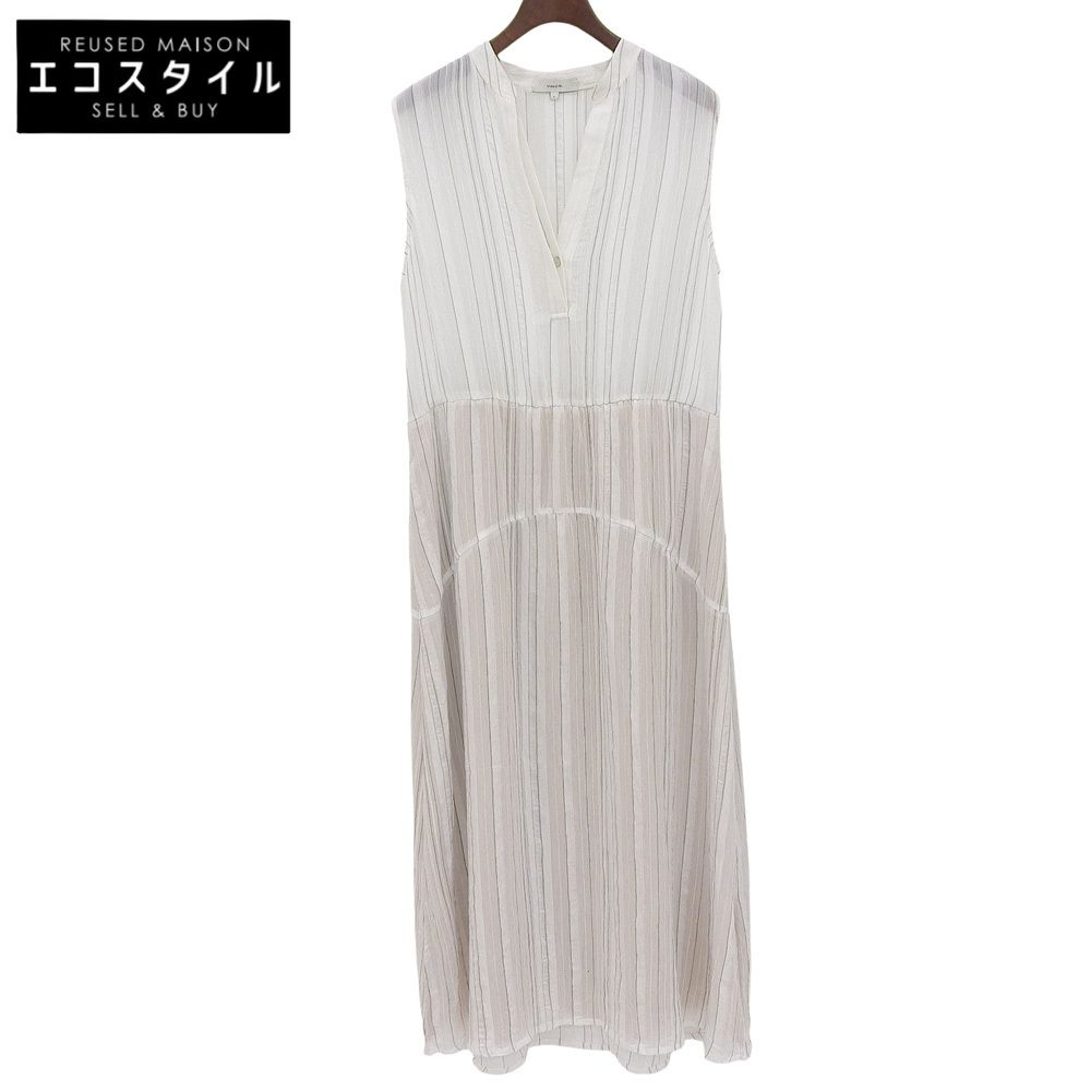 VINCE　ヴィンス　美品 Drapey Stripe Tiered Dress ワンピース レディース ホワイト 6　6