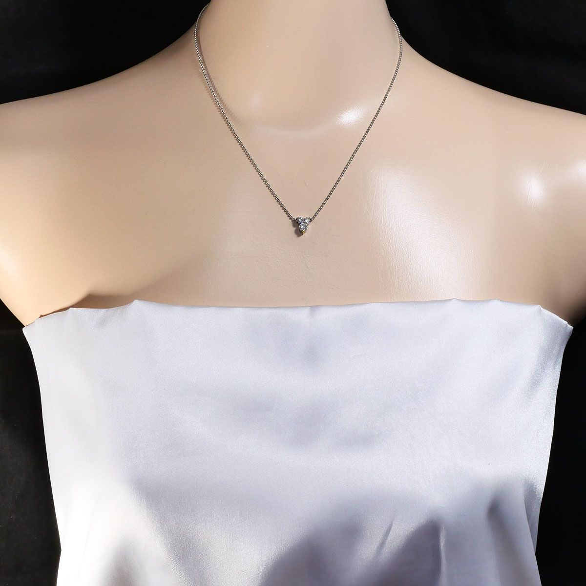 PT850/プラチナ ネックレス ダイヤモンド 0.50 ct 鑑別書 総重量約4.2g