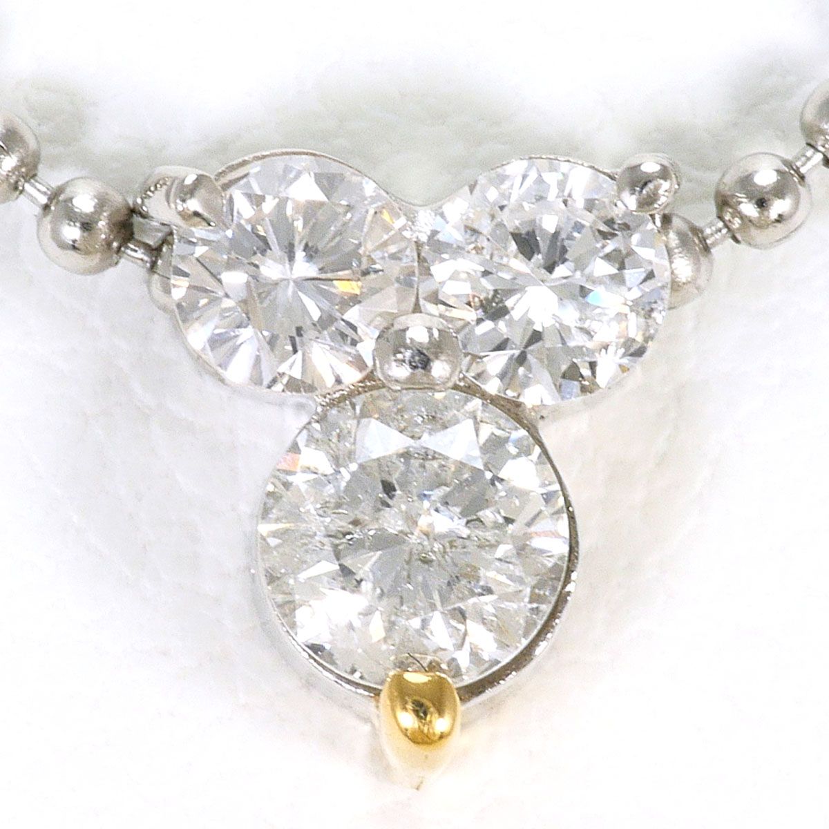 PT850/プラチナ ネックレス ダイヤモンド 0.50 ct 鑑別書 総重量約4.2g