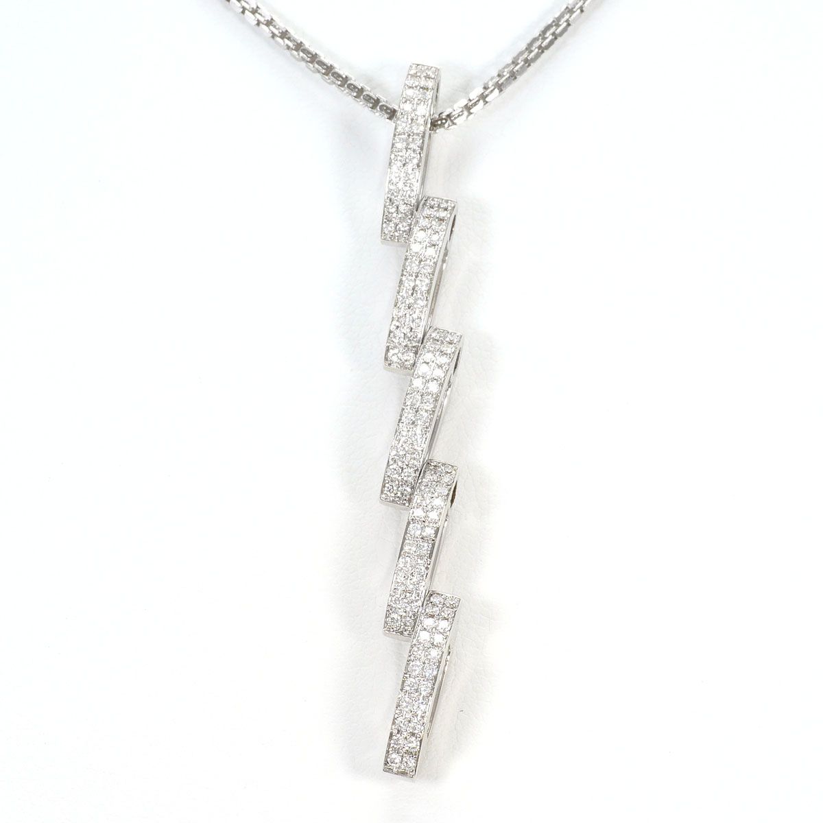 K18WG ネックレス ダイヤモンド 0.53ct 鑑別書 総重量約14.8g 約50cm