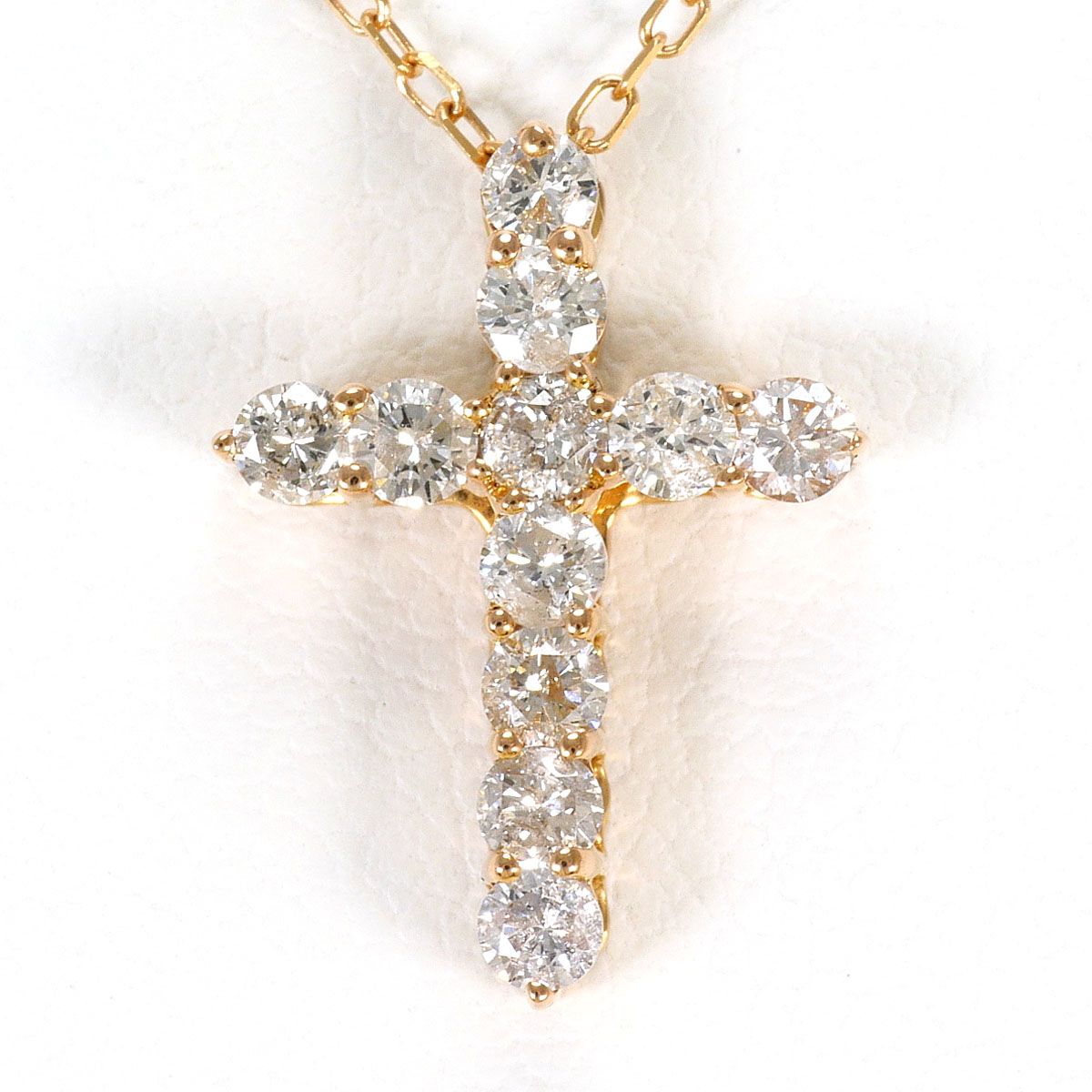 K18PG ネックレス ダイヤモンド 0.50 ct 鑑別書 総重量約2.6g 約70cm