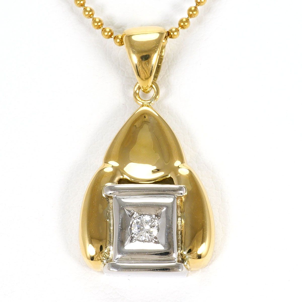 PT850/プラチナ K18YG ネックレス ダイヤモンド 0.06 ct 鑑別書 総重量
