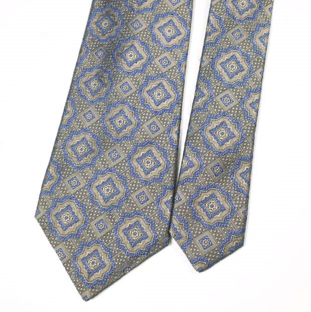 KITON キートン イタリア製 小紋柄シルクネクタイ BLUE/GRAY g26988